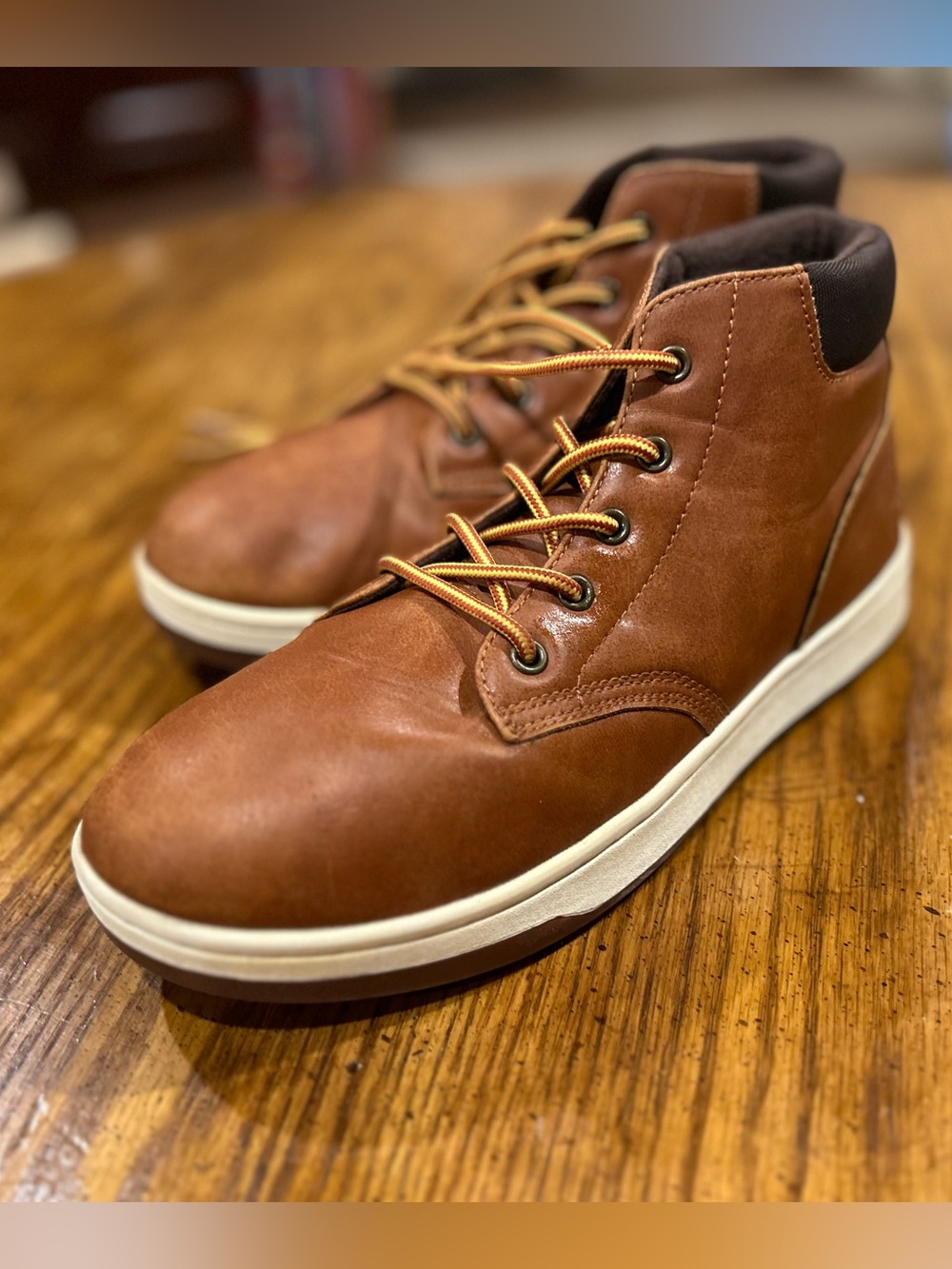 Polo Ralph Lauren men’s sz 6 Leather High-Top Sneakers in Brown women’s sz 8